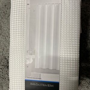 Mainstays Textured White Shower Curtain